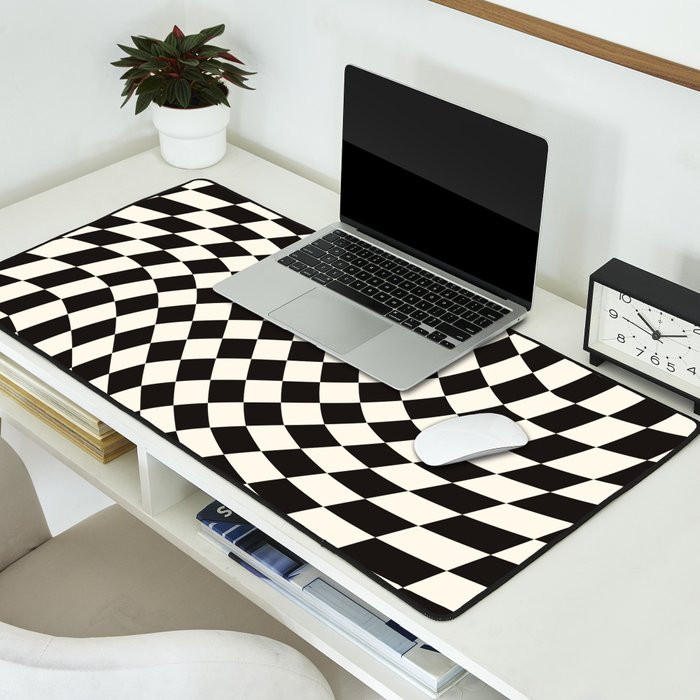 Black&White Checker Desk Mat Gallery Image 2