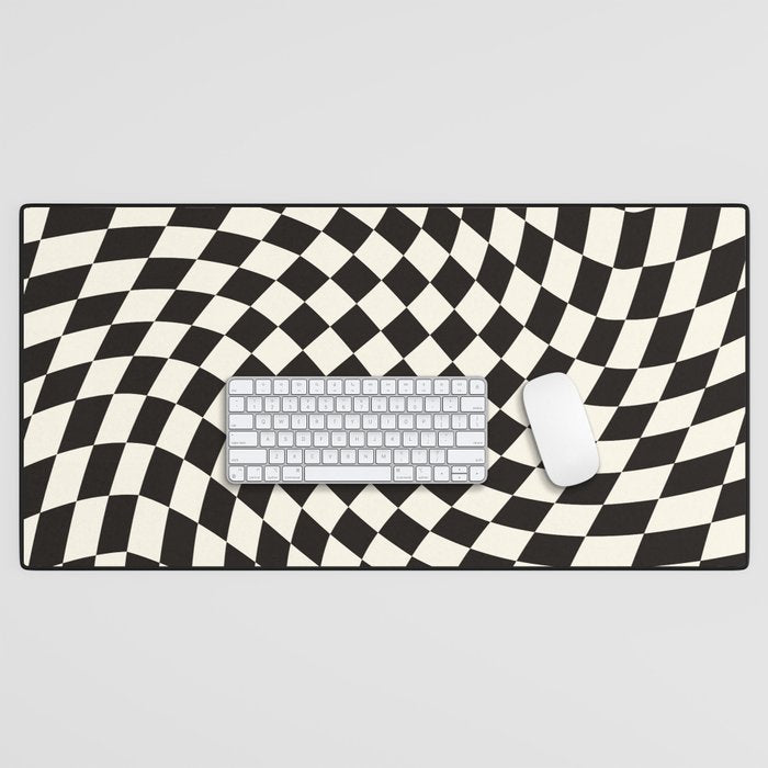 Black&White Checker Desk Mat Gallery Image 1