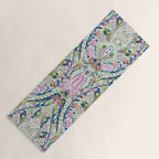 Pink Blue Green Leaf Flower Paisley Yoga Mat Gallery Image 1