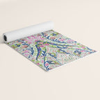 Pink Blue Green Leaf Flower Paisley Yoga Mat Gallery Image 2