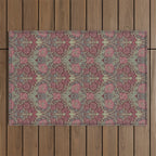 William Morris Honeysuckle & Tulip Burgundy and Sage Outdoor Rug Gallery Image 1