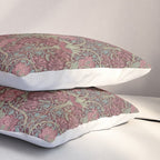 William Morris Honeysuckle & Tulip Burgundy and Sage Pillow Sham Gallery Image 3