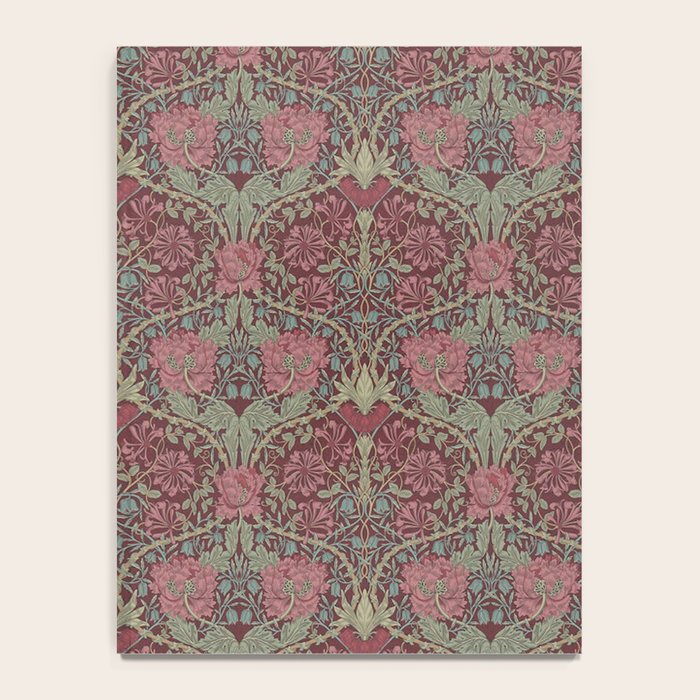 William Morris Honeysuckle & Tulip Burgundy and Sage Notebook Gallery Image 4
