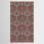 William Morris Honeysuckle & Tulip Burgundy and Sage Tablecloth Gallery Image 2