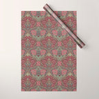 William Morris Honeysuckle & Tulip Burgundy and Sage Wrapping Paper Gallery Image 1