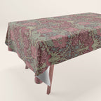 William Morris Honeysuckle & Tulip Burgundy and Sage Tablecloth Gallery Image 1