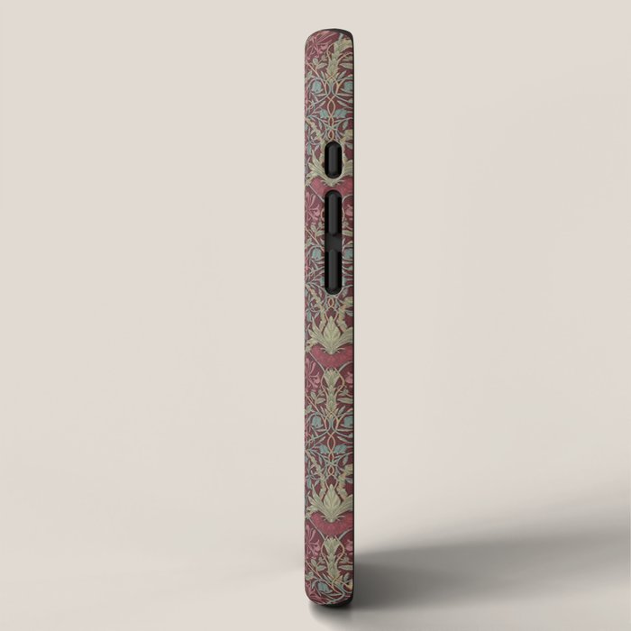 William Morris Honeysuckle & Tulip Burgundy and Sage iPhone Case Gallery Image 2