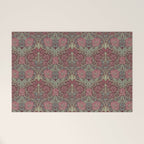 William Morris Honeysuckle & Tulip Burgundy and Sage Welcome Mat Gallery Image 1