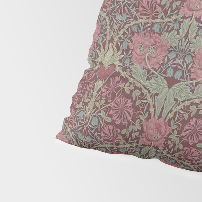 William Morris Honeysuckle & Tulip Burgundy and Sage Pillow Sham Gallery Image 4