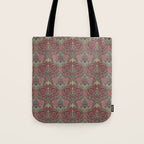 William Morris Honeysuckle & Tulip Burgundy and Sage Tote Bag Gallery Image 1