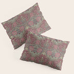 William Morris Honeysuckle & Tulip Burgundy and Sage Pillow Sham Gallery Image 3