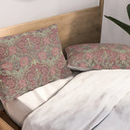 William Morris Honeysuckle & Tulip Burgundy and Sage Pillow Sham Gallery Image 2