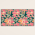 Abstract vintage flower art pattern Desk Mat Gallery Image 3