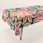 Abstract vintage flower art pattern Tablecloth Gallery Image 1