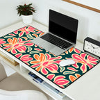 Abstract vintage flower art pattern Desk Mat Gallery Image 2