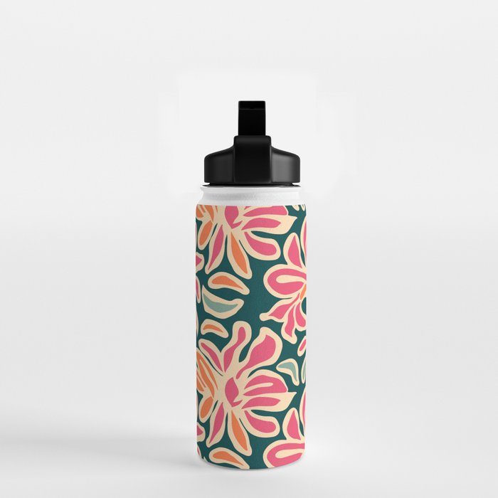 Abstract vintage flower art pattern Water Bottle Gallery Image 2