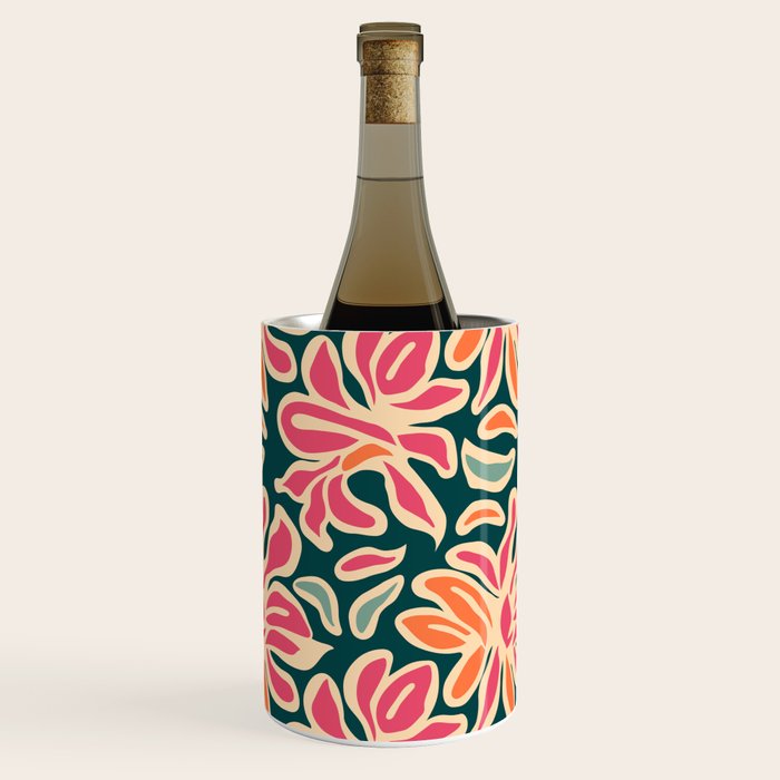 Abstract vintage flower art pattern Wine Chiller Gallery Image 1