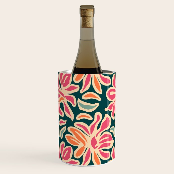 Abstract vintage flower art pattern Wine Chiller Gallery Image 2