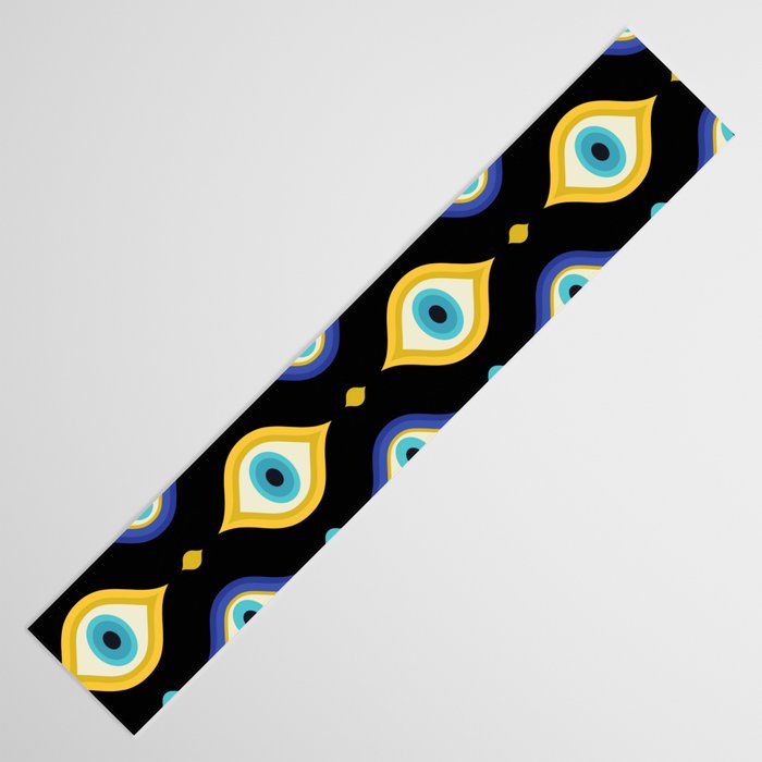 Mystic Evil Eyes on Black Table Runner Gallery Image 3
