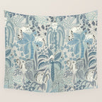 Jungle adventure chalky blue Wall Tapestry Gallery Image 4