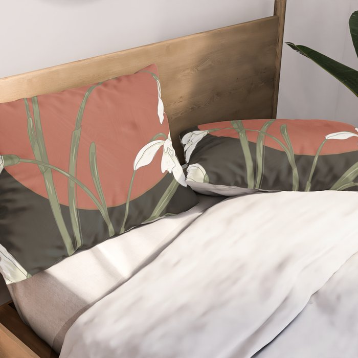 Beautiful Snowdrop Flowers 1 Pillow Sham Gallery Image 2