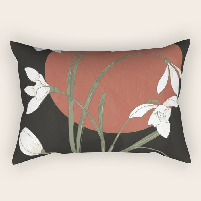 Beautiful Snowdrop Flowers 1 Rectangular Pillow Gallery Image 1