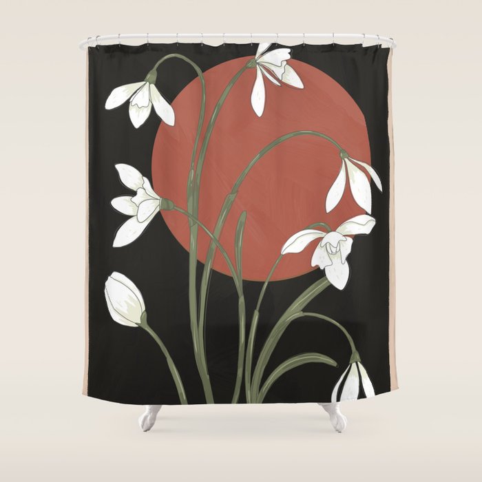 Beautiful Snowdrop Flowers 1 Shower Curtain Gallery Image 1