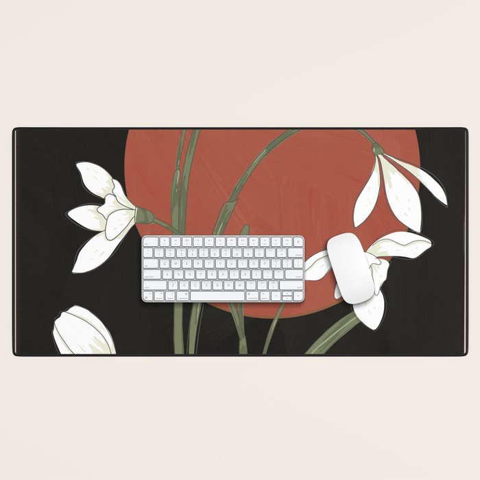 Beautiful Snowdrop Flowers 1 Desk Mat Gallery Image 1