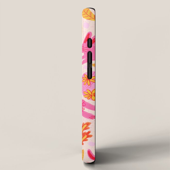 Cute Colorful Rabbits & Decorative Eggs in Pastel Pink iPhone Case Gallery Image 2