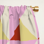 Geometric Triangle Pattern Playful Pink Red and Yellow Abstract Repeat Print Window Curtain Gallery Image 2