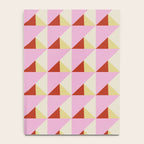 Geometric Triangle Pattern Playful Pink Red and Yellow Abstract Repeat Print Notebook Gallery Image 4