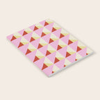 Geometric Triangle Pattern Playful Pink Red and Yellow Abstract Repeat Print Notebook Gallery Image 2