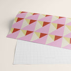 Geometric Triangle Pattern Playful Pink Red and Yellow Abstract Repeat Print Wrapping Paper Gallery Image 2