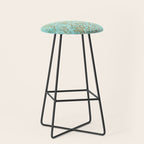 Mermaid Gold Aqua Seafoam Damask Stool Gallery Image 1