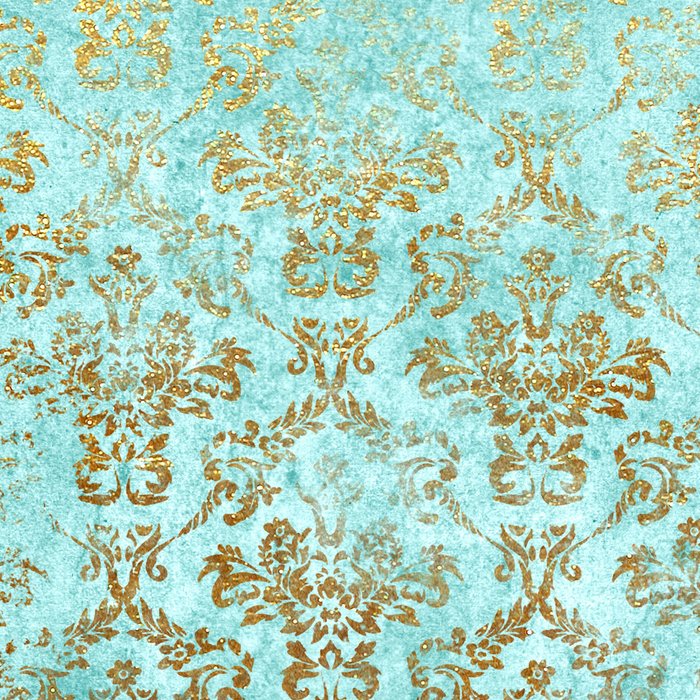 Mermaid Gold Aqua Seafoam Damask Coffee Mug Gallery Image 2