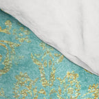 Mermaid Gold Aqua Seafoam Damask Comforter Gallery Image 4