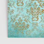 Mermaid Gold Aqua Seafoam Damask Poster Gallery Image 3