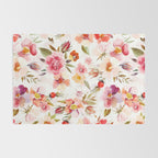 Hygge Watercolor Midsummer Dogroses Pattern  Rug Gallery Image 2