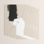 Modern Neutral Abstract Art, Beige, Black and White, Brushstroke Art Print by Synplus Wrapping Paper Gallery Image 3