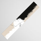 Modern Neutral Abstract Art, Beige, Black and White, Brushstroke Art Print by Synplus Table Runner Gallery Image 3