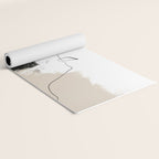 Modern Neutral Abstract Art, Beige, Black and White, Brushstroke Art Print by Synplus Yoga Mat Gallery Image 2