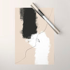 Modern Neutral Abstract Art, Beige, Black and White, Brushstroke Art Print by Synplus Wrapping Paper Gallery Image 1