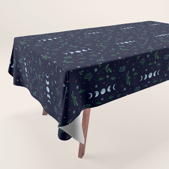Moonlight Garden - Festive Green Tablecloth Gallery Image 1