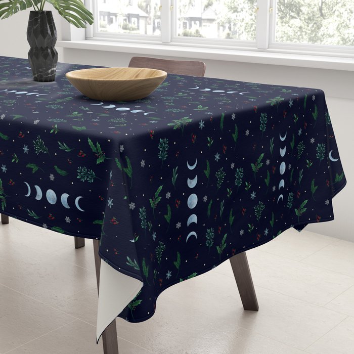 Moonlight Garden - Festive Green Tablecloth Gallery Image 3
