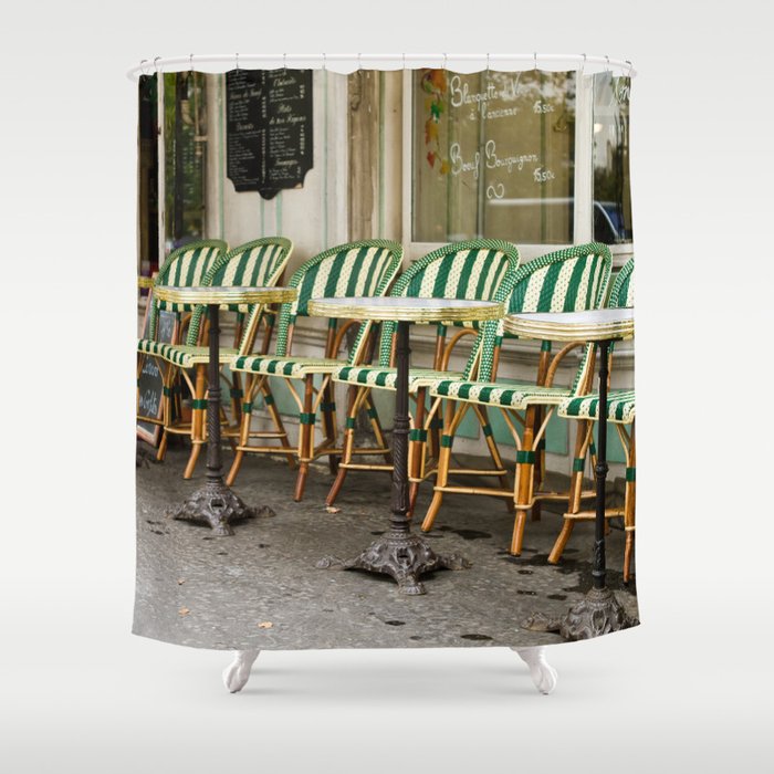 Cafe Views in Paris Shower Curtain Gallery Image 1