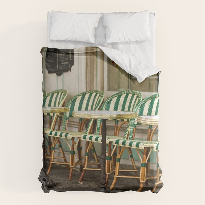 Cafe Views in Paris Duvet Cover Gallery Image 1