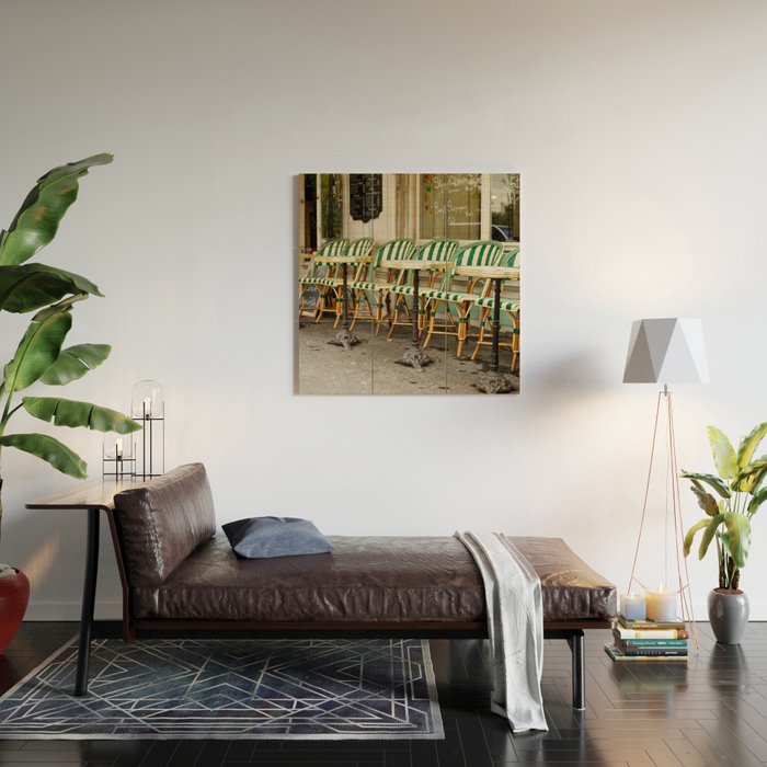 Cafe Views in Paris Wood Wall Art Gallery Image 2