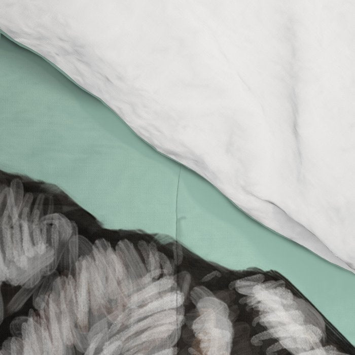 Bubble Gum Black Pug in Green Comforter Gallery Image 4