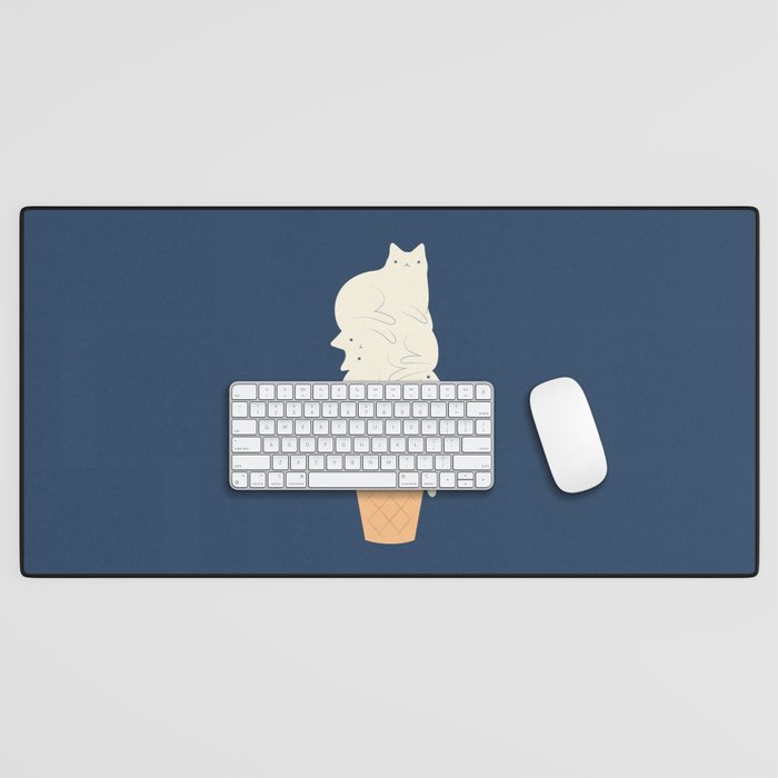 Cat ice cream 2024 Desk Mat Gallery Image 1