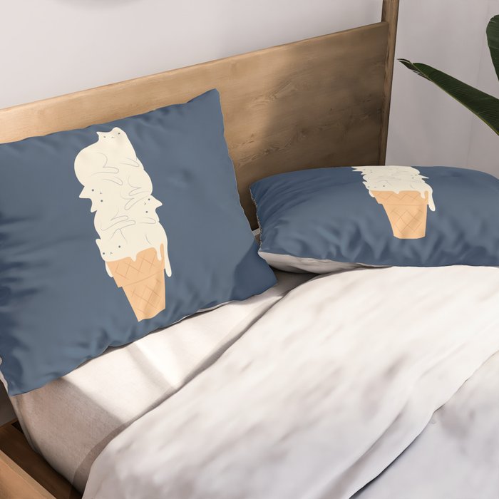 Cat ice cream 2024 Pillow Sham Gallery Image 2